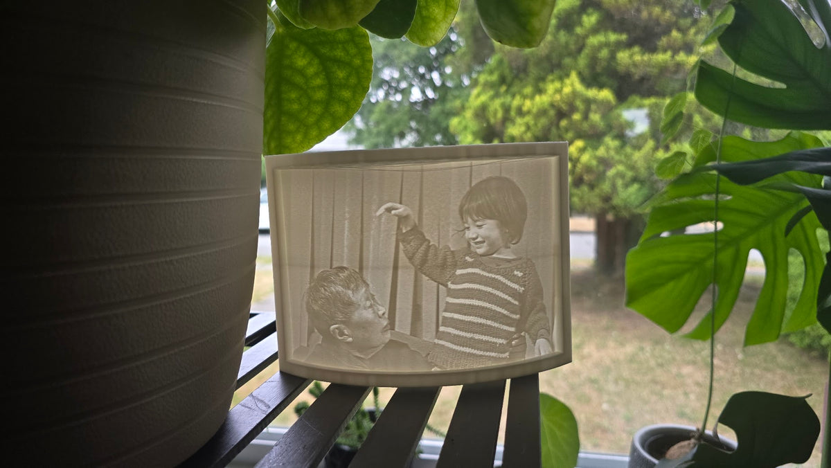 Custom 3D Printed Photo Lithograph | Personalized Keepsake Family Portrait Desk Decor